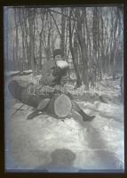 cca 1935 Kinszki Imre (1901-1945) budapesti fotóművész hagyatékából 14 db vintage üveglemez NEGATÍV,...