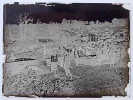 cca 1928 Automobilok versenye a budai hegyekben, 5 db vintage üveglemez NEGATÍV, 4,5x6 cm