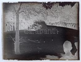 cca 1928 Automobilok versenye a budai hegyekben, 5 db vintage üveglemez NEGATÍV, 4,5x6 cm