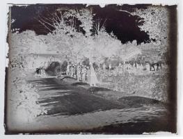 cca 1928 Automobilok versenye a budai hegyekben, 5 db vintage üveglemez NEGATÍV, 4,5x6 cm