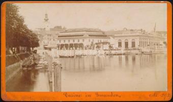 cca 1880 Kaszinó Gmundenben, Ausztria,  keményhátú fotó Baldi&Würthle műterméből, 6×10,5 cm / Casino in Gmunden, Austria, vintage photo