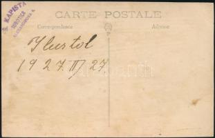 1927 Hölgy art deco ruhában, színezett fotó Kapista szabadkai műterméből, 13,5×8,5 cm