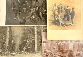 cca 1920-1930 4 db vadászati témájú fotólap, 9x14 cm