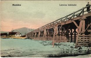 Munkács, Mukacheve, Mukacevo; Latorca híd, Fuchs Mór J. faraktára / bridge on Latorica river, wood storage