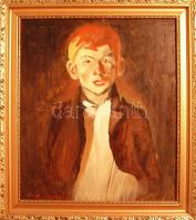 Pór-Szepessy jelzéssel fiú portré; olaj karton keretben 30x33cm