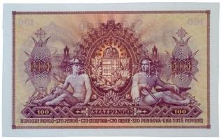 1943. 100P "Szálasi-kiadás" kiadatlan, sor- és sorozatszám nélkül, ívből kivágva T:I- / Hu...