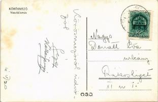 1941 Kőrösmező, Körösmező, Jaszinya, Jasina, Yasinia (Máramaros); vasútállomás télen, vonat / railwa...