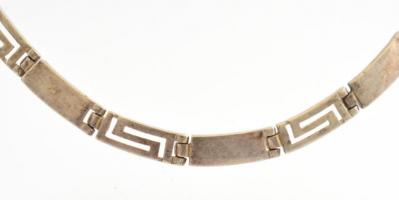 Ezüst(Ag) meandermintás nyaklánc, jelzett, h: ~40 cm, nettó:  15,82 g