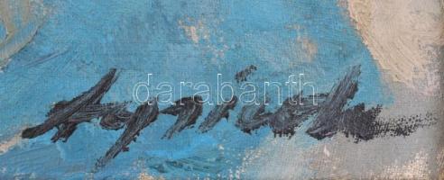 Agricola Lídia (1914-1994): Virágok. Olaj, vászon, jelzett, fa keretben, 51,5×38 cm / Lydia Agricola...