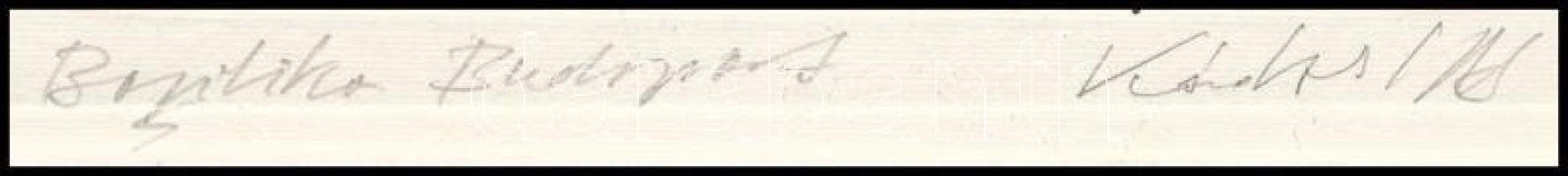 Kádas István (1941-): Bazilika Budapest. Rézkarc, papír, jelzett, paszpartuban, hátoldalán a művész ...