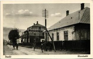 Dombó, Dubove; utca, M. kir. posta / street view, post office