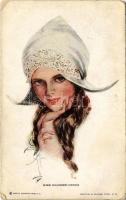 1915 Miss Knickerbocker. Lady art postcard. Reinthal & Newman No. 183. s: Harrison Fisher (EK)
