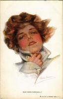 Old Home Farewell! Lady art postcard. Reinthal & Newman No. 284. s: Philip Boileau (Rb)