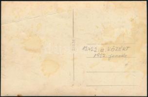 1952 A Budapest XII. ker 12422. sz. Közért üzlet személyzete 9x14 cm