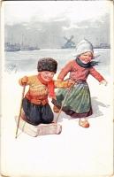 Boy with sled, winter sport. B.K.W.I. 897-4. s: K. Feiertag (EK)