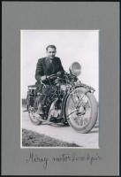 Méray motorkerékpár vintage fotó paszpartuban 8x12 cm