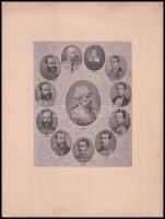 1898 I. Ferenc József (1830-1916) császár- és király különböző életkorában, fotómontázs kartonra ragasztva, szép állapotban, ritka, 19×14 cm
