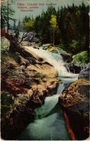 1919 Tátra, Magas Tátra, Vysoké Tatry; Tarpatak alsó vízesése. Cattarino S. utóda Földes Samu kiadása 224. sz. / Kohlbach unterer Wasserfall / waterfall (fa)