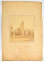 cca 1880 Gróf Wenckheim Frigyes ókígyósi palotája, kartonra kasírozott fotó, Vörös Kálmán műterméből, 20×19 cm