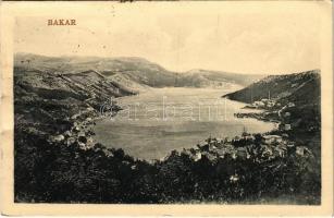 1924 Bakar, Szádrév, Bukar, Bukkari, Buccari; Bucht von Buccari / general view (gyűrődés / crease)