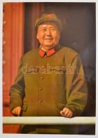 cca 1965 Mao Ce-Tung (1893-1976) Kína nagy vezetője, színes korabeli poszter, 39×30 cm