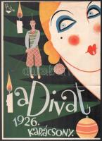 1926 A Divat Karácsony. Litografált plakát. Jelzett s: Réz. 25x35 cm