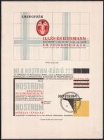 cca 1935 Magyar grafika 5 db reklám terv melléklet 23x32 cm
