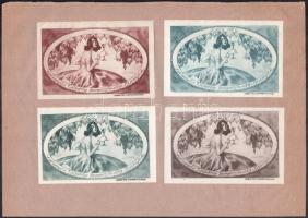 1922 A Magyar Nyomdászat c. újság 8 db  bor- és méz címke tervezet