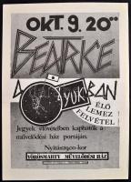 1990 Beatrice élő lemezfelvétel a Fekete Lyuk alternatív zenei klubban, Bolyó grafikája, jó állapotban, 41×29 cm