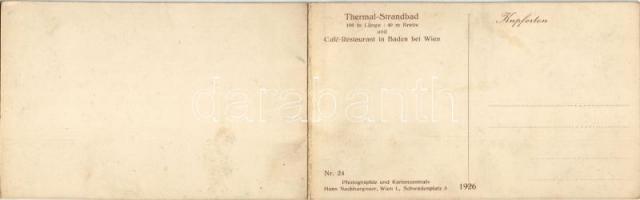 Baden bei Wien, Thermal Strandbad, Café Restaurant / spa, swimming pool. folding panoramacard