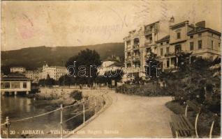 1925 Abbazia, Opatija; Villa Istria con Bagno Savoia / villa, spa, bath, seashore. Emiro Fantini (fl)