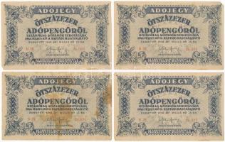 1946. 500.000AP (4x), közte sorszámkövetők (3x) és közeli sorszámmal T:II-,III fo.