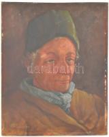 Pitt Leuchter (?-?): Férfi portré. Olaj, fa, jelzett, szélein kissé sérült, 33×26,5 cm