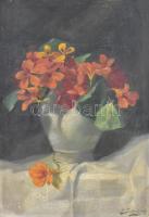 K. Szebeni Jenő (1882-?): Virágok. Olaj, vászon, 50×35 cm