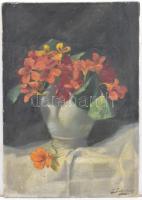 K. Szebeni Jenő (1882-?): Virágok. Olaj, vászon, 50×35 cm