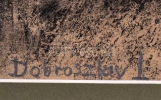 Dobroszláv Lajos (1902-1987), 2 db mű: Férfi és női (szülei, nagyszülei?) portré. Szén, papír, jelze...