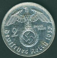 Német 3. Birodalom 1937A 2M Ag "Hindenburg" T:2/2-