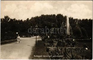 1928 Budapest XIV. Városligeti park, szökőkút. Lusztig Mór kiadása (fl)