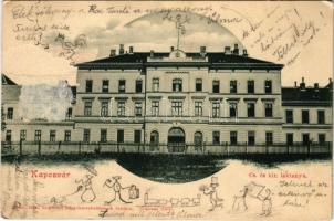 1901 Kaposvár, Cs. és kir. laktanya. Gerő Zsigmond kiadása (felületi sérülés / surface damage)