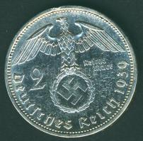 Német 3. Birodalom 1939A 2M Ag "Hindenburg" T:2/2- ph.