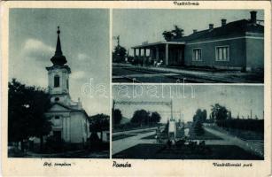 1948 Pomáz, Református templom, Vasútállomás, park a vasútállomásnál  (EK)