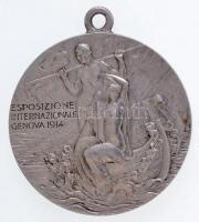 Olaszország 1914. ESPOSIZIONE INTERNAZIONALE GENOVA 1914 / DIVISIONE EDVCAZIONE FISICA jelzetlen Ag emlékérem, füllel (10,37g/28mm) T:2 / Italy 1914. ESPOSIZIONE INTERNAZIONALE GENOVA 1914 / DIVISIONE EDVCAZIONE FISICA Ag commemorative medallion without hallmark, with ear (10,37g/28mm) C:XF
