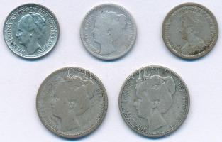 Hollandia 1901-1941. 10c Ag (3xklf) + 1901-1903. 25c Ag (2xklf) T:2-3
Netherlands 1901-1941. 10 Cen...