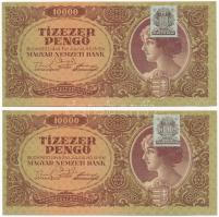 1945. 10.000P MNB bélyeggel (2x) sorszámkövetők T:I-,II