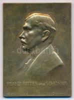 Schwartz István (1851-1924) 1910. Franz Ritter von Schonka egyoldalas Br plakett (70x52mm) T:1-,2 felszíni karcok, kis ü.