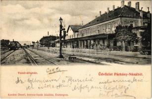 1905 Párkánynána, Párkány-Nána, Stúrovo-Parkan; vasútállomás, vonat. Kardos Dezső kiadása / railway station, train