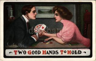 1912 Two good hands to hold / Card game. The Ullman American Post Card. Colorgravure Series No. 138. Subject No. 2461. s: Frank Carolan ONeil