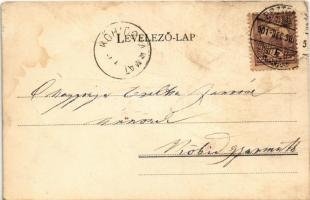 1901 Esztergom, híd. Art Nouveau, Emb. (EK)