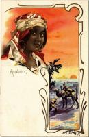 1901 Arabien. Otto W. Hoffmann Dep. 1080. / Arabian folklore, lady. Art Nouveau, litho