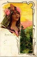 1901 Armenien. Otto W. Hoffmann Dep. 1076. / Armenian folklore, lady. Art Nouveau, litho
